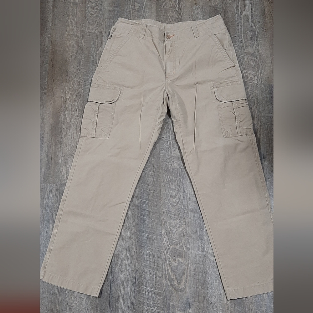 Men's L.L. Bean Natural Fit Men's Cargo Pants Beige 35 x 32 Hiking Outdoor
